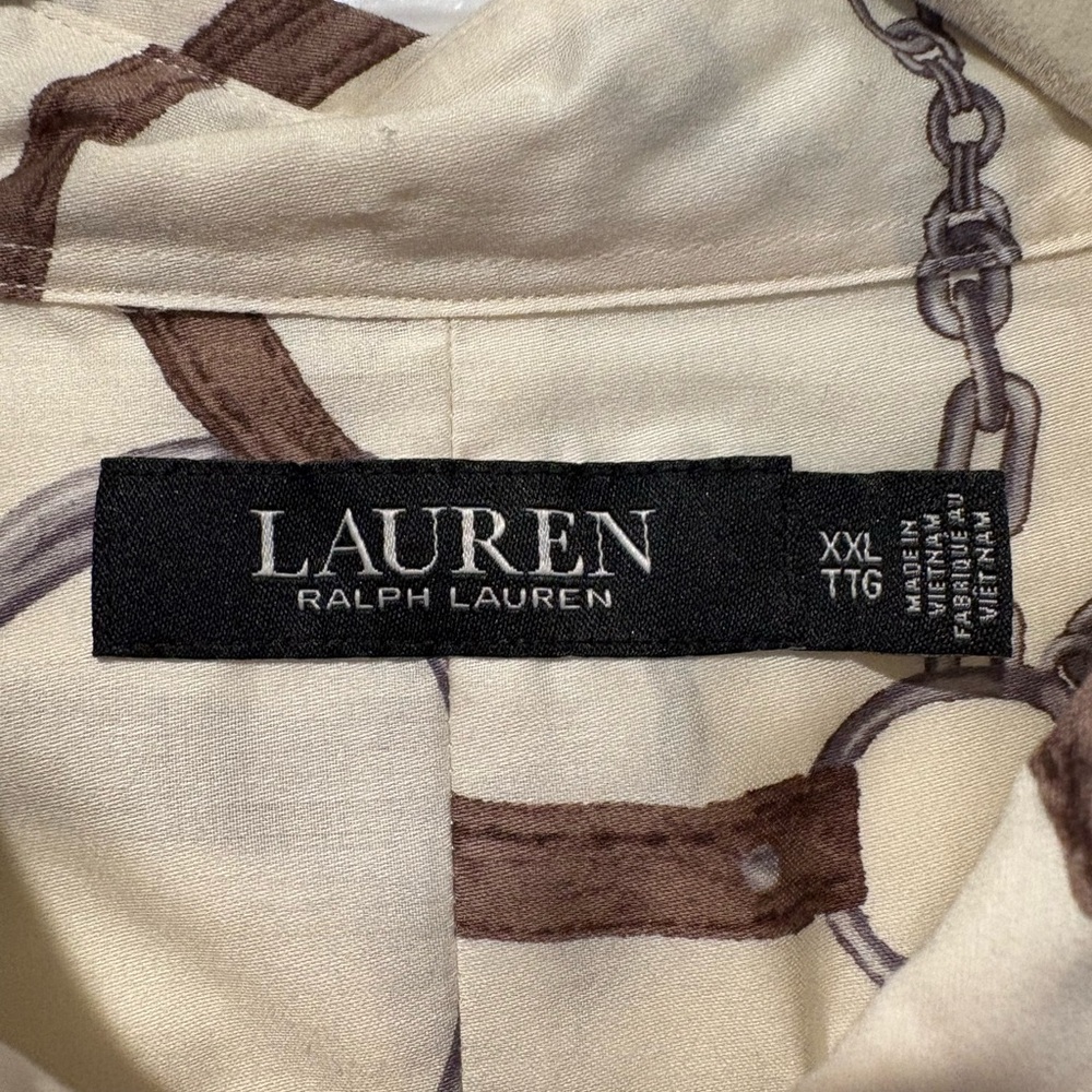 Lauren Ralph Lauren Cream and Brown Shirt